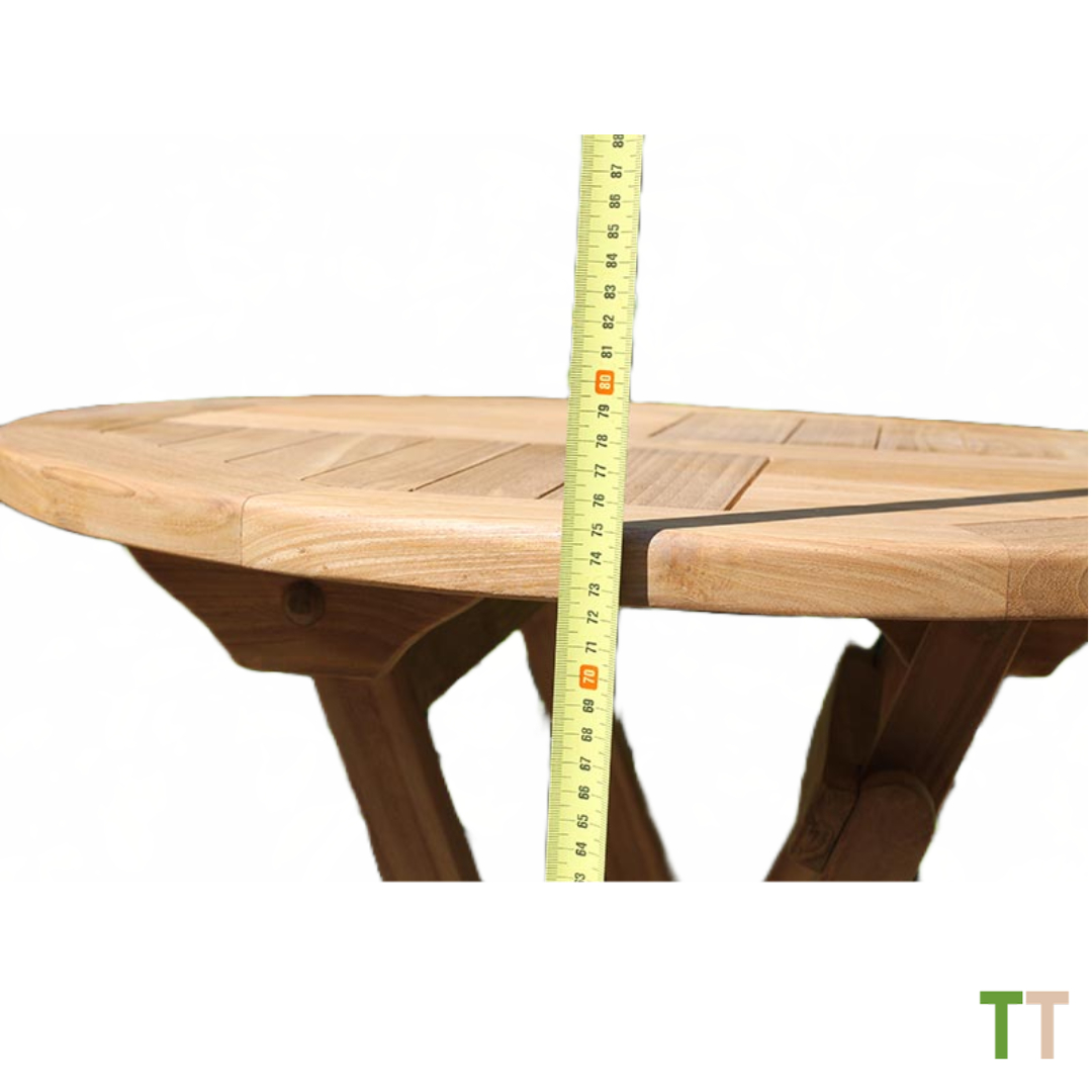 zij is Siësta Ideaal De vouwtafel Bistro tafel van teakhout| Opklapbaar 70cm en voor €179